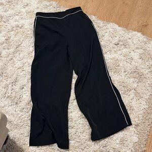 Jason Wu Black Wide-Leg Pants with White Trim